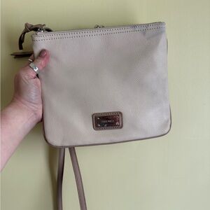 Nine West Cream Crossbody Bag with Minimalist Design